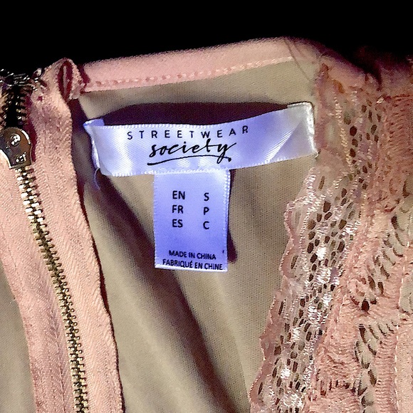 SWS Streetwear Society - Pale Pink/Light Peach lace flared skirt dress (Small) - Picture 2 of 2